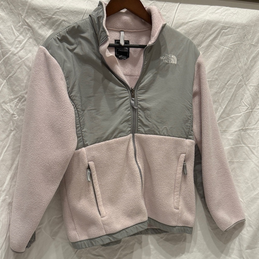 The North Face Kids Light Pink and Gray Puffer Jacket